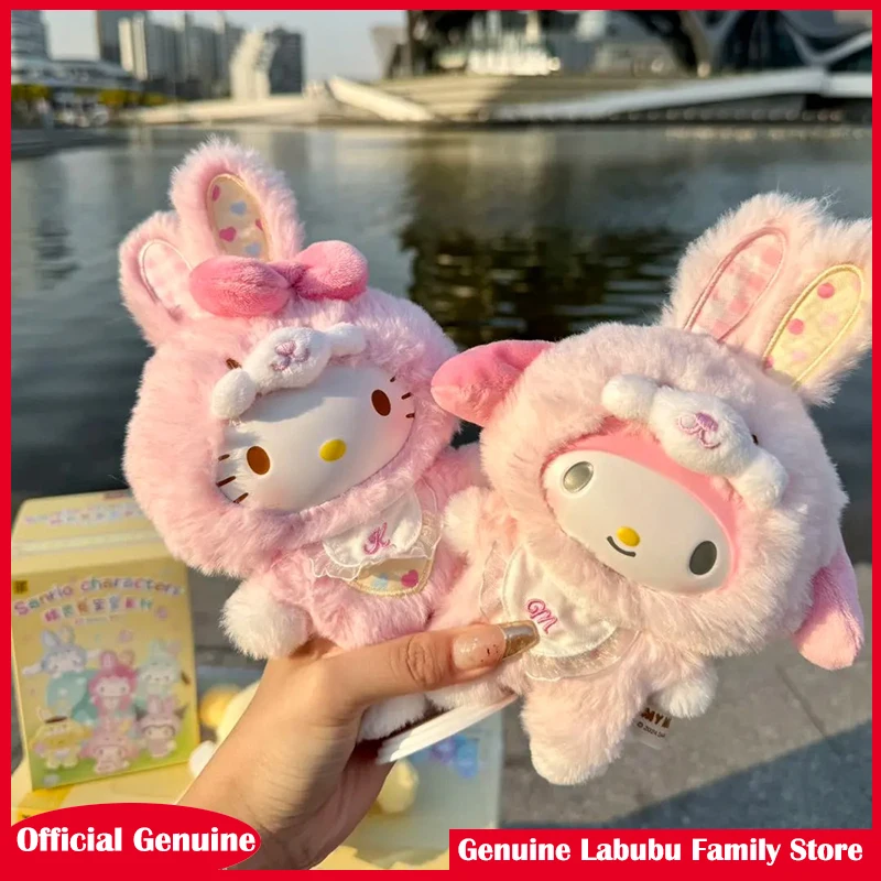 

100% натуральная виниловая подвеска Sanrio V1 V2 V3 Blind Box Elf Rabbit Series, кукла Kuromi Pochacco, виниловая кукла, подарок на день рождения, в наличии