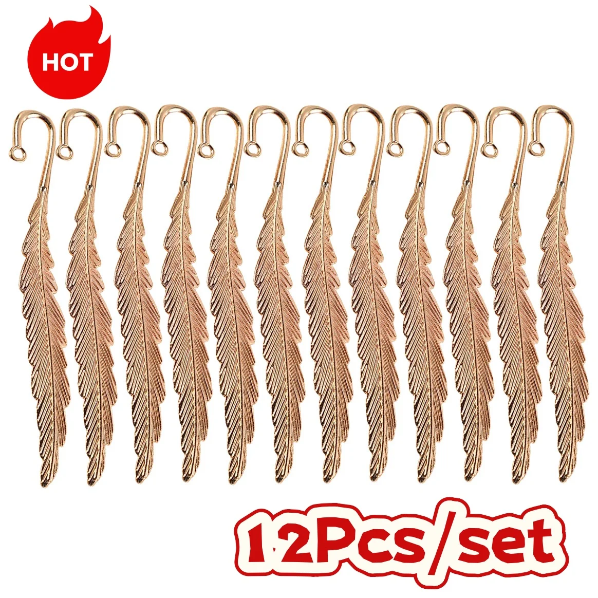 12 pièces Vintage en alliage de métal plume signet breloques-bricolage artisanat papeterie enseignant cadeau école fournitures de bureau