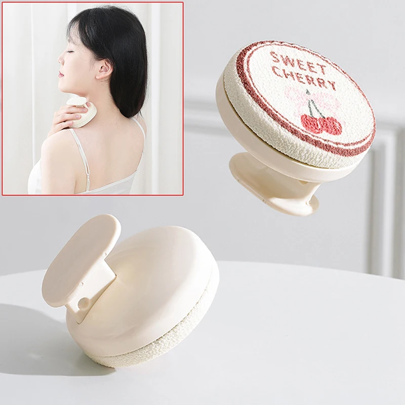 シャワー用ハンドル付き背中洗い布、柔らかい毛のボディ角質除去バスブラシ、肌の健康シャワーバックスクラバー、バス用品