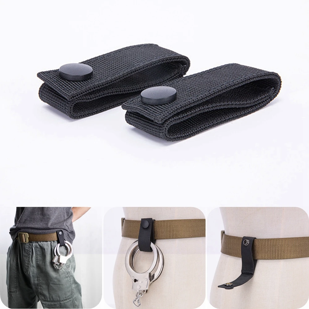 2 قطعة حزام الصفد ث/المفاجئة إغلاق الكفة حامل النايلون حارس سلسلة/مفصلات الأصفاد الناقل الإفراج السريع خطاف مشبك ل ASP تكبيل #1