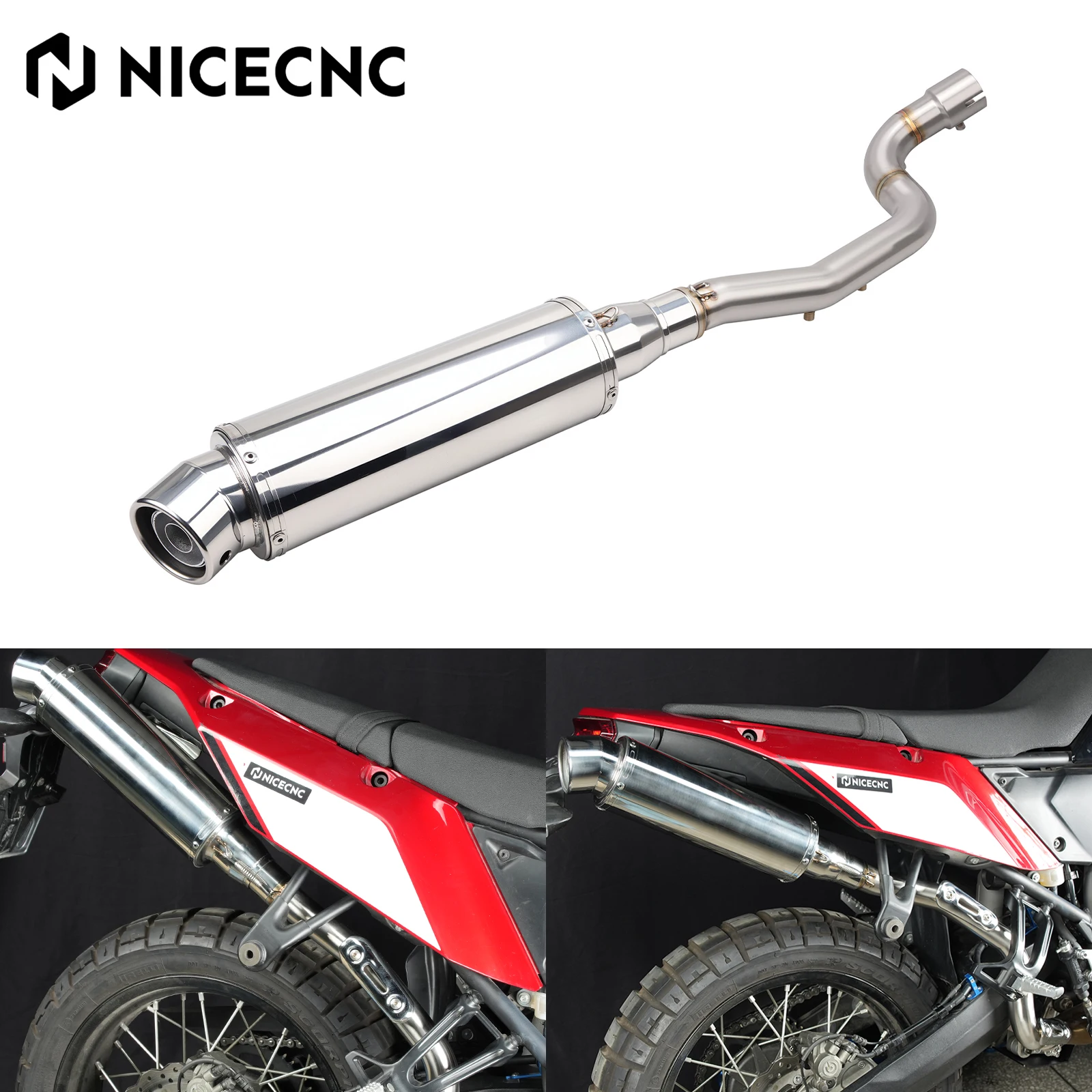 2019-2026 For Yamaha Tenere700 XTZ700 High-Exit Exhaust Muffler Mid Pipe Tenere700 XTZ690 World Rally Edition World Raid Extreme