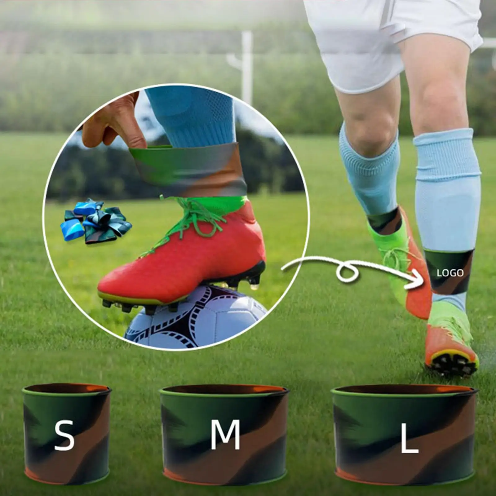 

Soccer Shin Guard Straps Silicone Shin Pad Holders for Adults Workout Riding