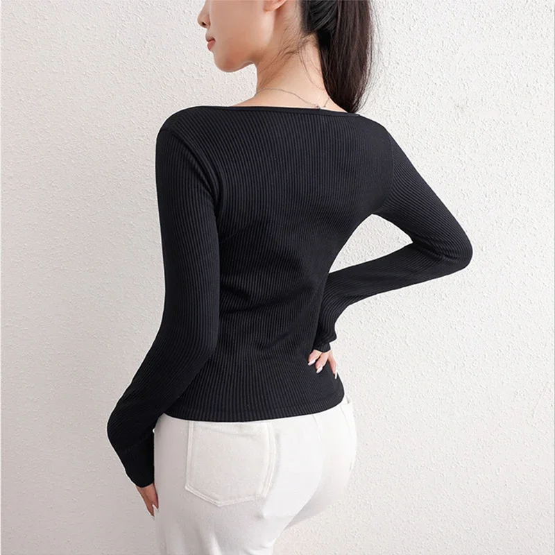 Spring Autumn Women Sport Jacket Double Zipper Yoga Coat  Long Sleeves Shirts O-Neck Running Sweatshirts Gym Fitness Tops Female