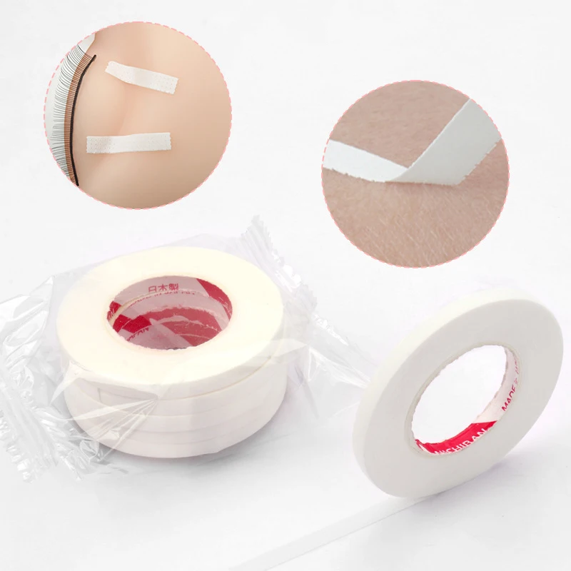 5 Rolls Eyelash Extension Mini Tape Japan Style 5mm Width Non-Woven Fabric Micropore Breathable Easy To Tear Lash  Adhesive Tape