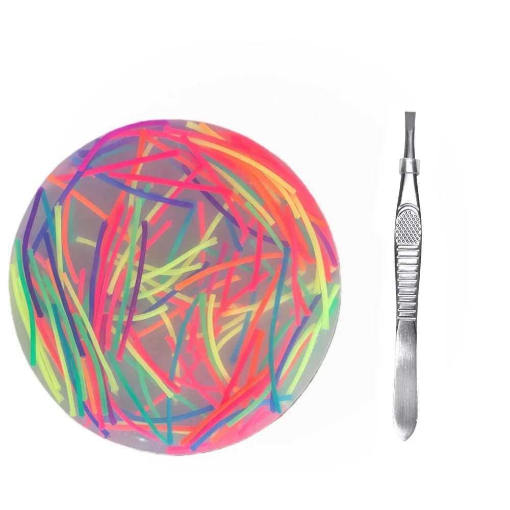 Funny With Tweezers Skin Picking Fidget Hair Pulling Colorful Silicone Picking Pad Round 6cm Sensory Picking Pad Children Gift