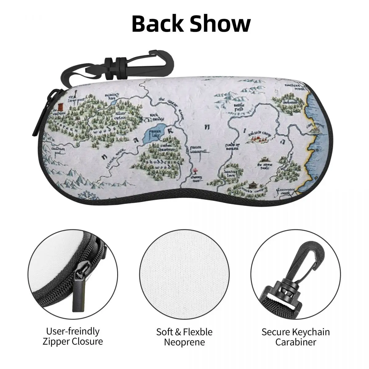 Narnia Kaart - Chronicles Of Narnia Shell Brillenkoker Draagbare Zonnebrillendoos Dames Heren Zacht Brillentasje