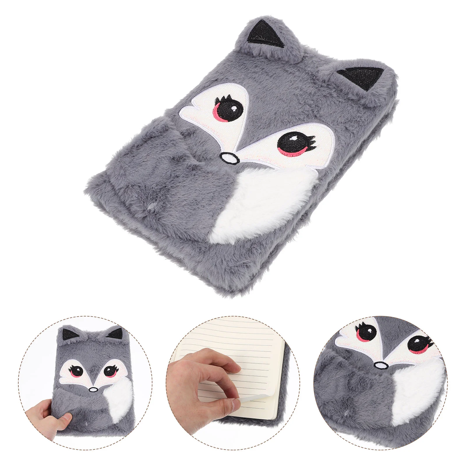 

Note Pads Plush Notebook Kids Diary Cartoon Journal for Girls Grey Journals Teen