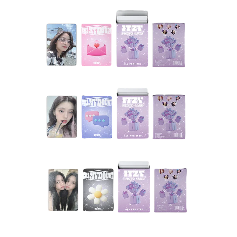 

KPOP ITZY Laser Photo Cards 50pcs Pictorial Bright Film LOMO Cards INS Style Selfie Cards YUNA RYUJIN YEJI Fans Collections