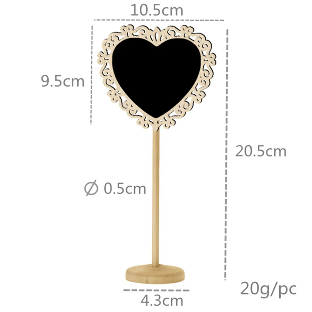 10pcs Heart Shaped Mini Blackboard Wooden Stand For Table Decoration Desktop Message Board Wedding Party Gift Decor