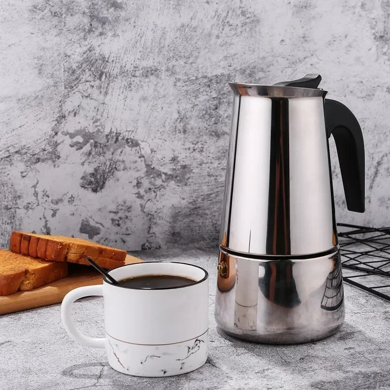 

100-450ML Household Stainless Steel Coffee Pot Italian Moka Pot Coffee Pot Cross-border Hot-selling European Espresso Utensils