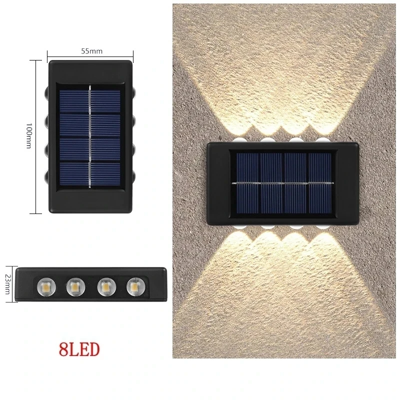 Solar LED-buitenlicht Solar-verlichting Sensorlamp Straatverlichting Buitentuindecoratie Garland Waterdichte zonne-wandlamp