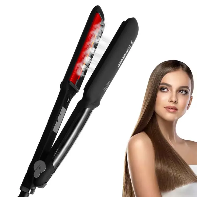 Infrared Steam Straightener Ceramic Coating For Rapid Heating Steam Infrared Straightening Iron Salon Styling Tool