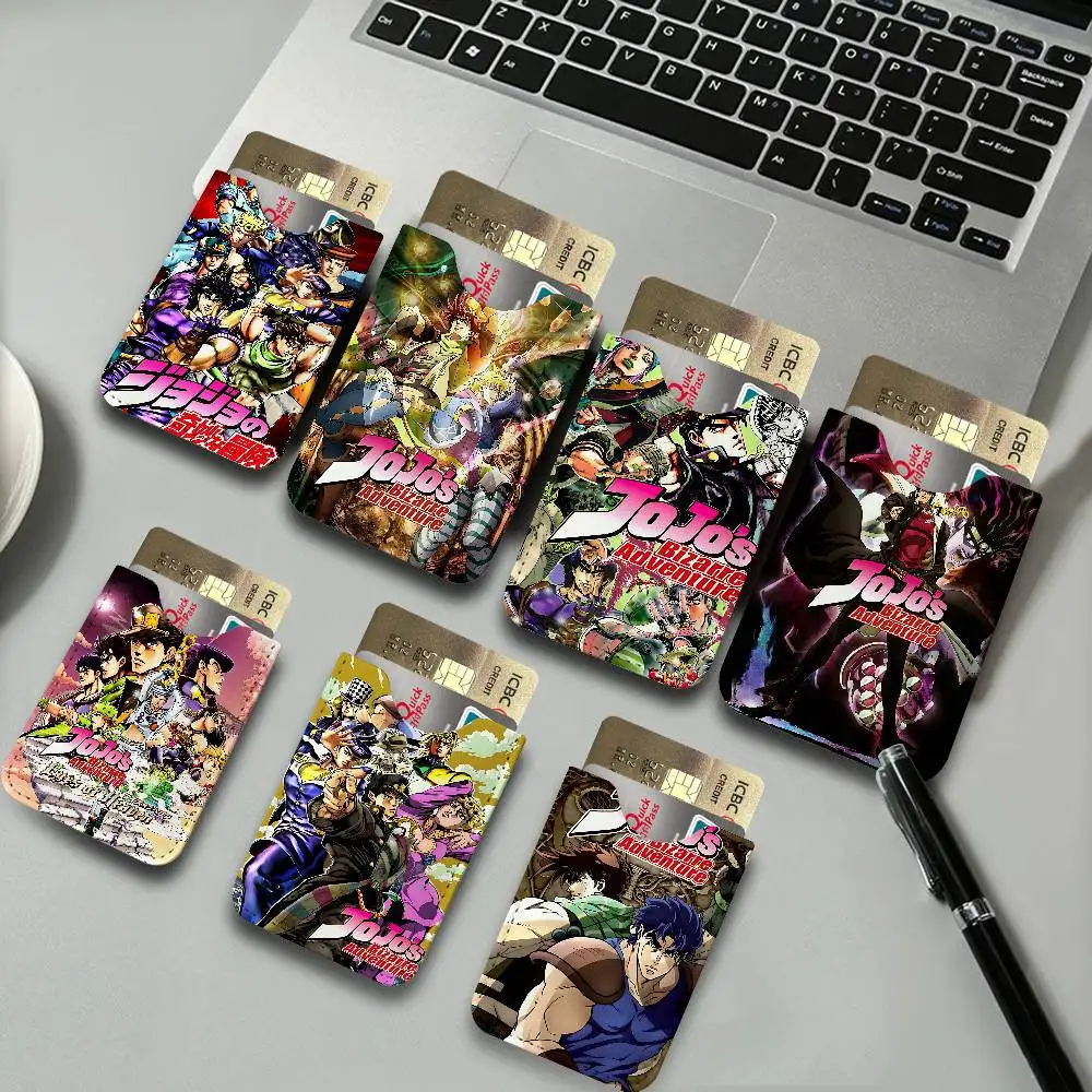 Anime JoJos Bizarre Adventure Ultra-Thin Mini Leather Card Holder Wallets for Men Women Lightweight Soft Genuine Credit Card