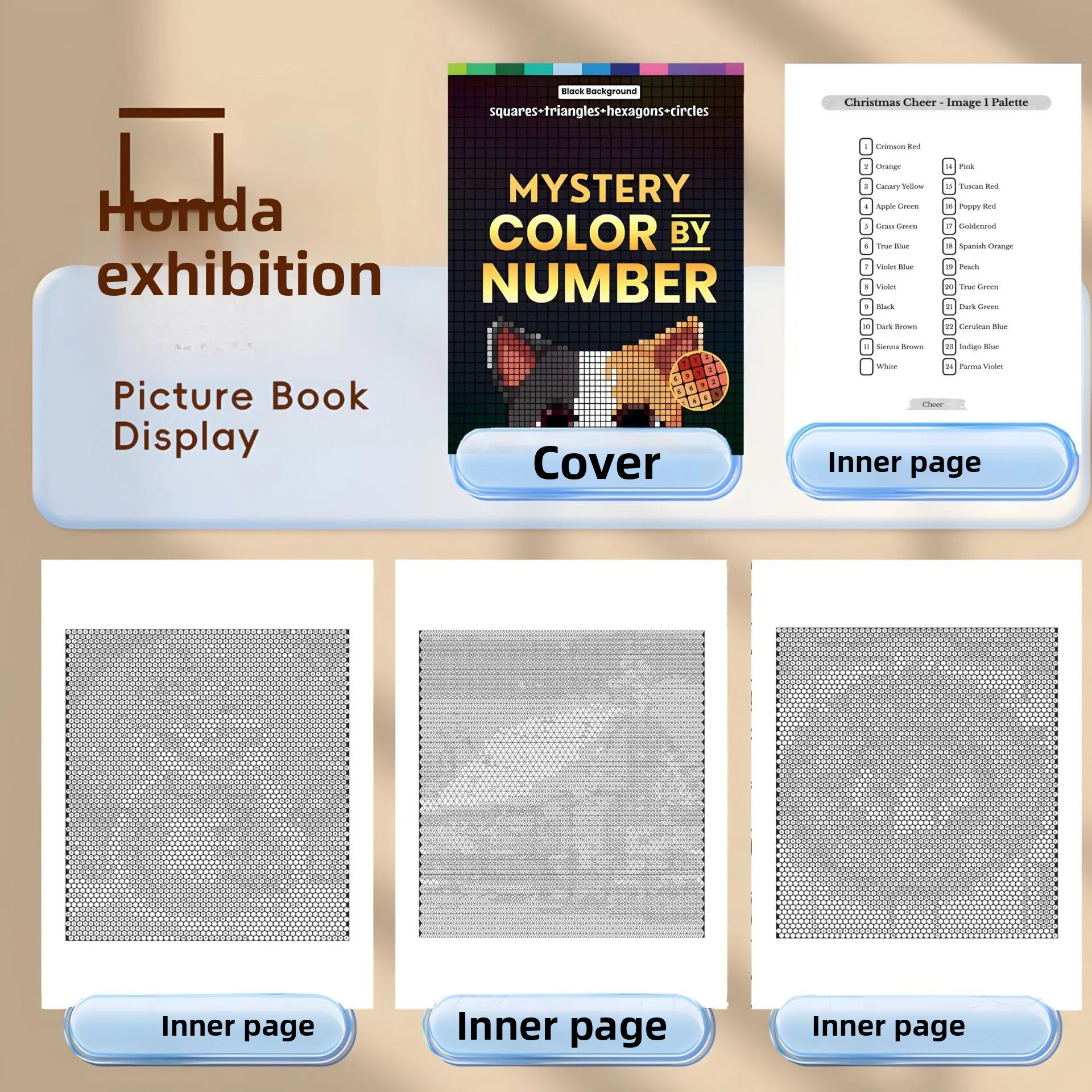 A4 48 Pages Double Sided Animal Color by Number Book Anti-Bleed Stress Relief Drawing Notebook For Adults