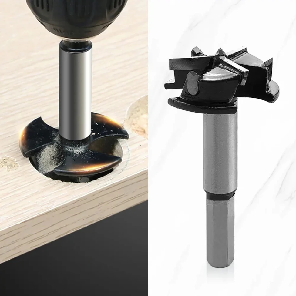 1Pc 35mm 3 Flute Carbide Tip Forstner Drill Bit Wood Auger Cutter Woodworking Hole Saw For Power Tools Hole Cutter