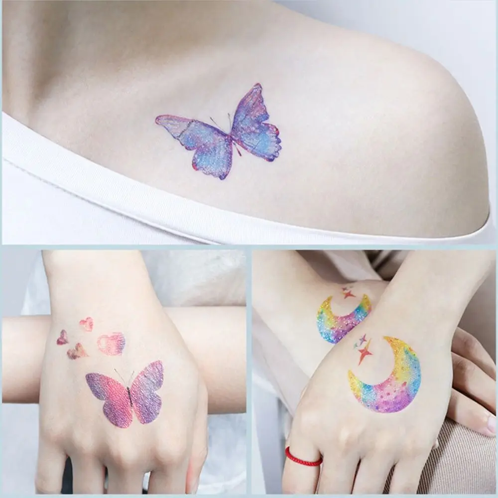 Body Art Decoration Sparkly Fairy Butterfly Wings Fashion Waterproof DIY Flowers Tattoo Stickers Butterfly Tattoo Sticker