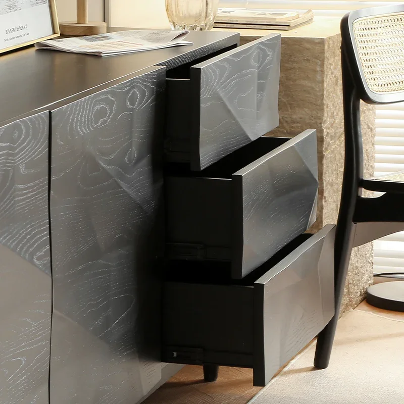 خزانة جانبية لتناول الطعام من الخشب الصلب، وخزانة تخزين عتيقة، وخزانة شاي لأريكة غرفة المعيشة، وخزانة جانبية لغرفة النوم #4