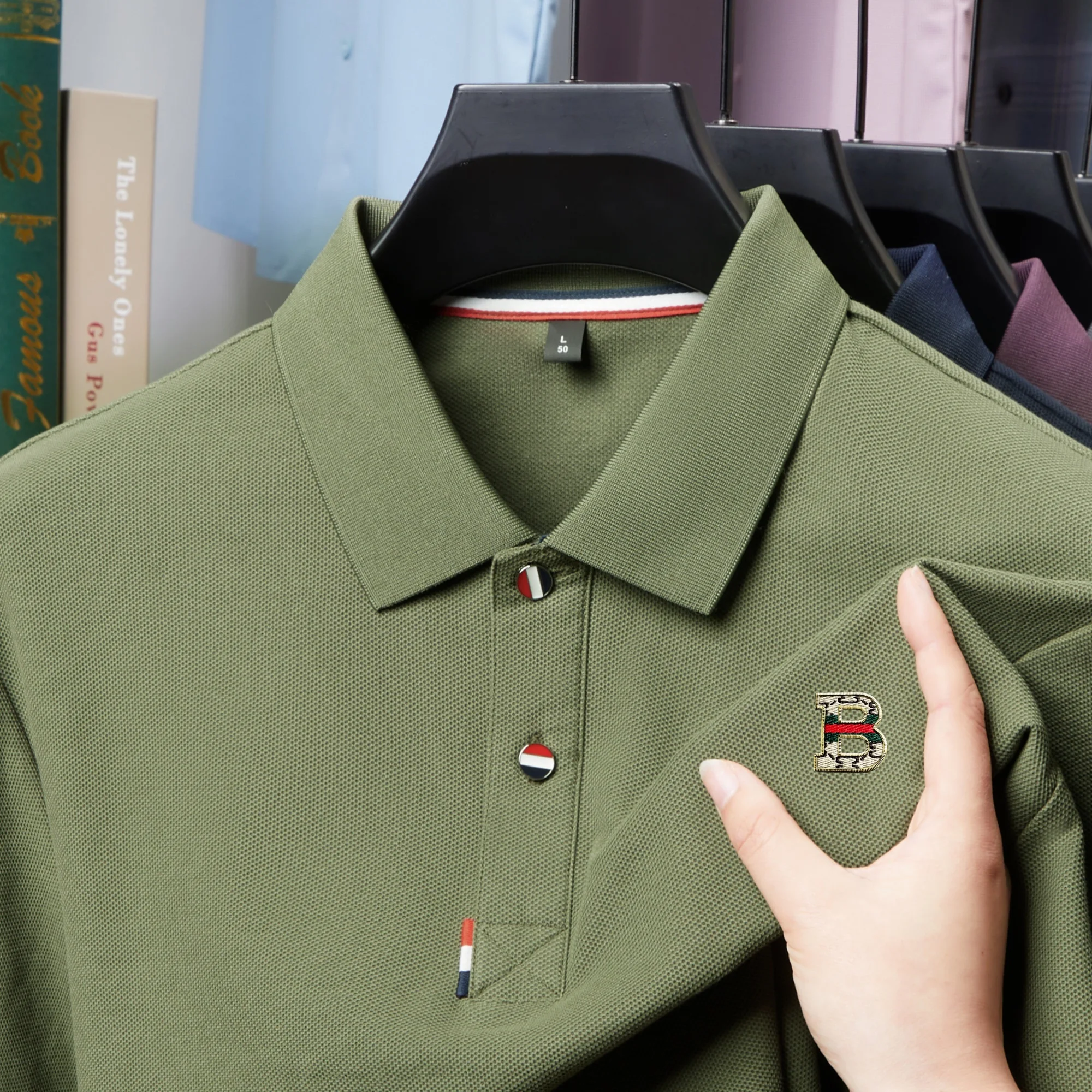 

Fashion brand's summer new men's short sleeved polo shirt made of 100% pure cotton skin friendly soft simple stylish and fitted