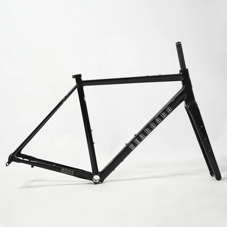 Seaboard Road Bicycle Frame GR02 Gravel Off-Road Disc Brake Aluminum Alloy Frameset, 700C Cylinder Shaft With Carbon Fork