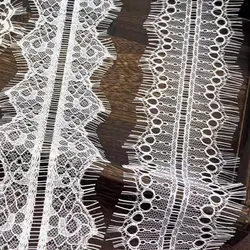 (3 meters/lot) White Eyelash lace fabric Sewing Garment Ribbon Wedding Dress Curtain Material