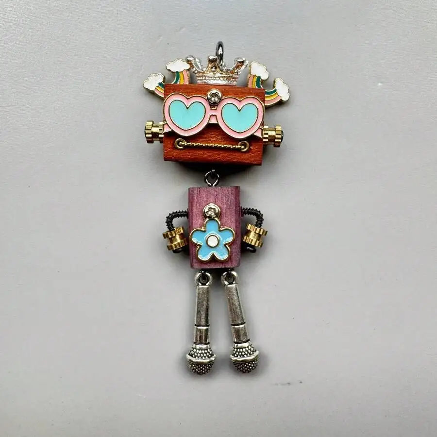 

Handmade Punk Robot Pendant Keychain For Adults Unisex Fashion Accessory
