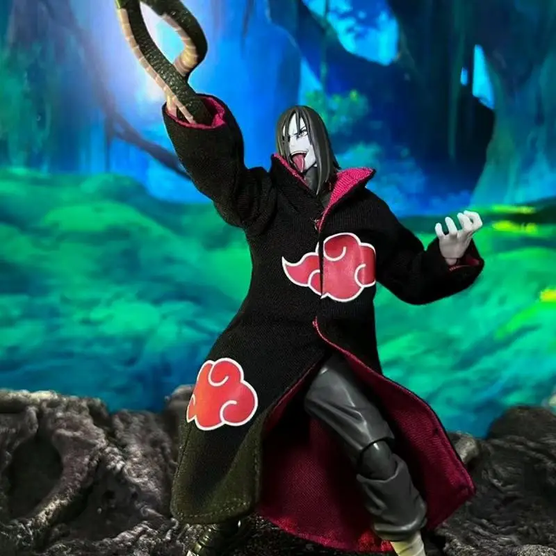 Naruto Shf Series Anime Uchiha Itachi Orochimaru Handmade Akatsuki Eagle Robe War Suitable for 1/12 Size Movable Humanoid Toy