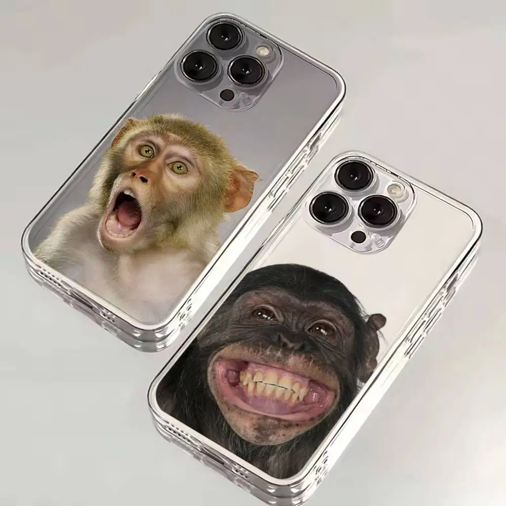 

Monkey Sipping C-Caprisun Phone Case For iPhone 16,15,14,13,12,11 Plus,Pro,Max,XR,XS,X,7,8 SE,Mini Transparent Silicone Soft