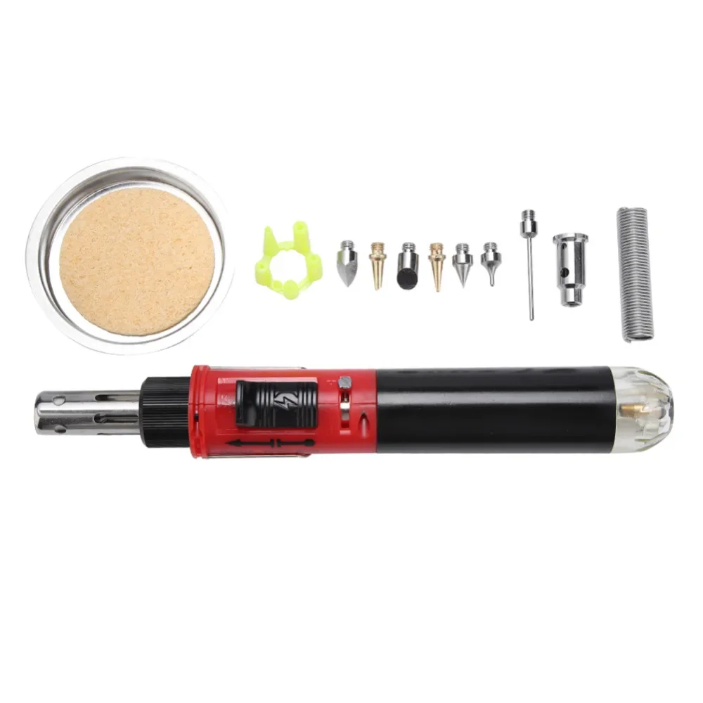 12 in 1 Professional Pen Type Dual Function Butane Gas Soldering Iron Set