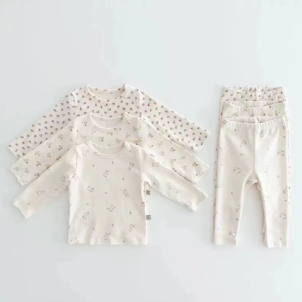 Pyjama en coton à manches longues pour bébé, ensemble de vêtements pour bébé, tenues de maison pour tout-petit garçon, vêtements pour fille, lapin