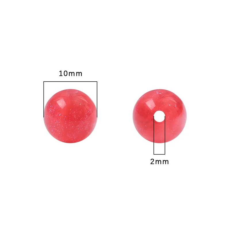 10pcs Colorful Resin Beads Starry Sky Pattern Round Bead For Handmade Necklace Bracelet Earrings Jewelry Making Accessories 10mm