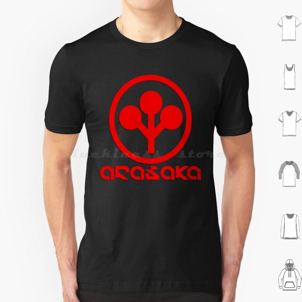 Arasaka Corporation Logo-Red T Shirt Big Size 100% Cotton Scifi Edgerunners David Militech Arasaka
