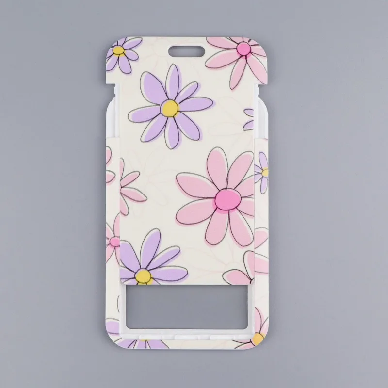Flower Print Woven Lanyard Multi‑Purpose Phone Strap Daily Hanging Rope for Student Bus Card Work ID Badge
