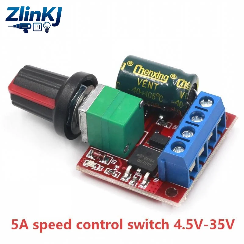 PWM DC Motor Speed Controller Adjustable Knob Stable Performance Wide Voltage Compatibility for Automotive Part Modification