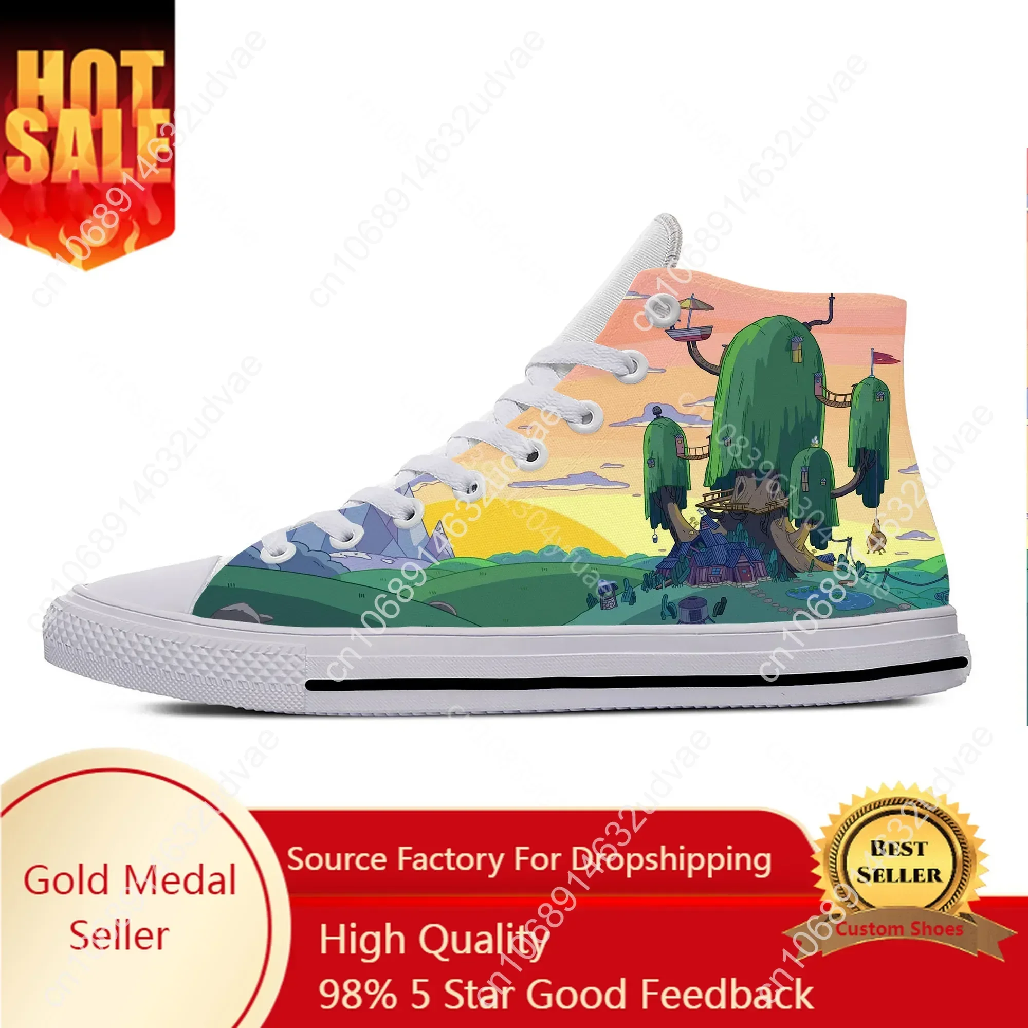

Hot Time Anime Cartoon Manga Adventure Funny Fashion Casual Shoes Breathable Men Women Sneakers High Top Lightweight Board Shoes