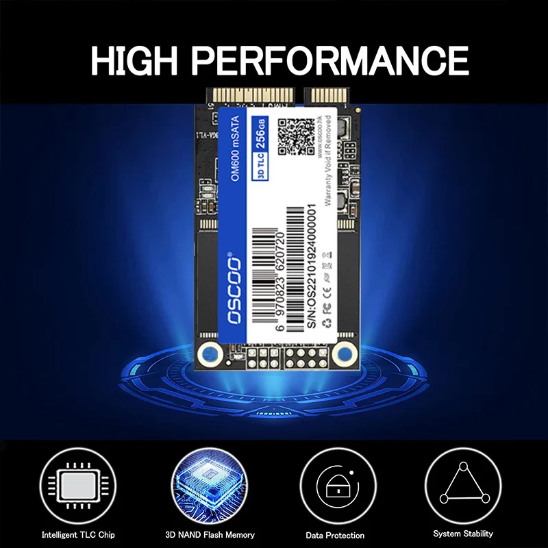 MSATA SSD 128GB 256GB 512GB 1 to SATA disque dur interne à semi-conducteurs 6Gbps 3D NAND SSD pour ordinateur de bureau