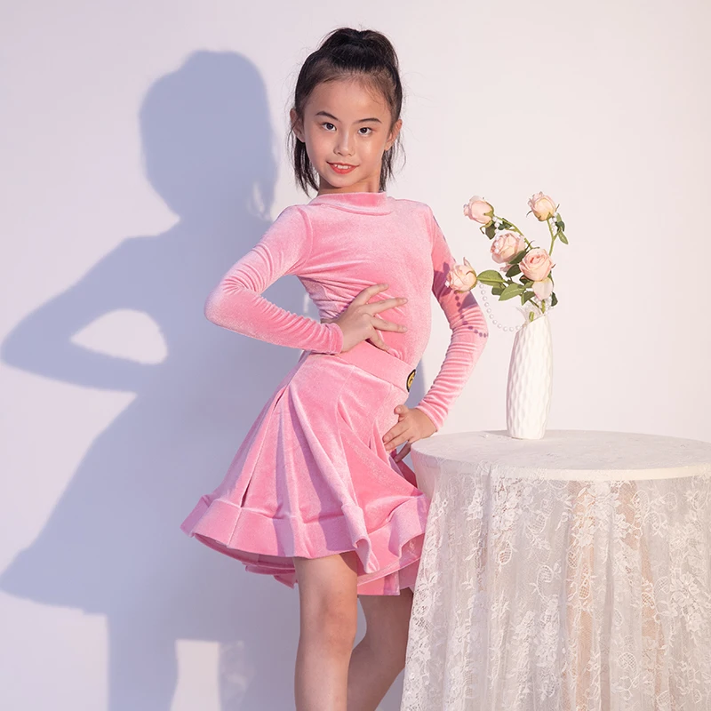 2023 National Standard Ballroom Dance Professional Dresses Girls Velvet Latin Dance Competition Dress Stage Costume SL9263