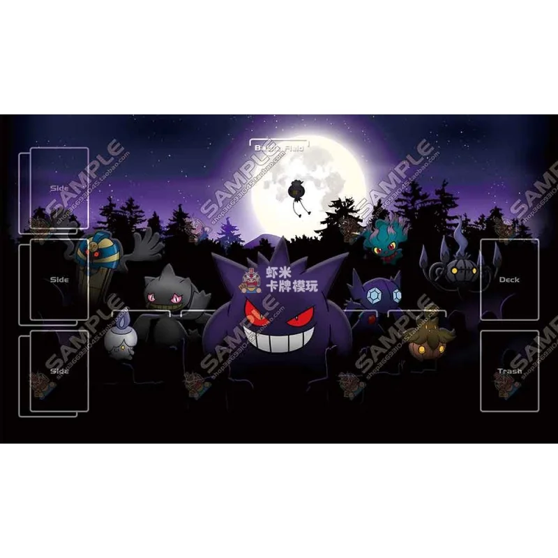 البوكيمون بطاقة الوسادة Gengar سلسلة ميجا تطور Ptcg لتقوم بها بنفسك المطاط لاعب واحد معركة حصيرة أنيمي عمل دمى أشكال هدايا لصديق