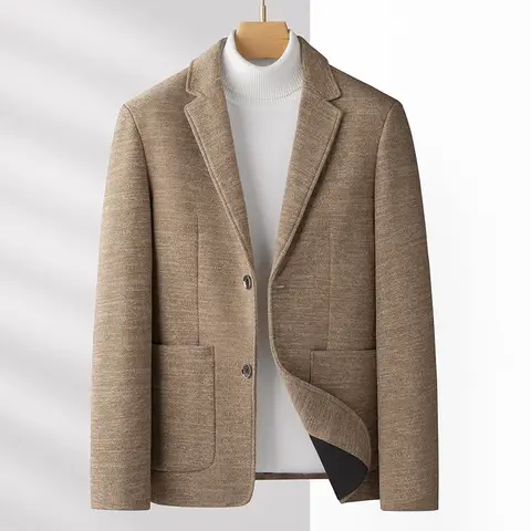 30% Wool, Blazer Men Fashionable High-end Solid Color Business Outdoor Travel Gentleman's Wedding Versatile Host Casual Blazer