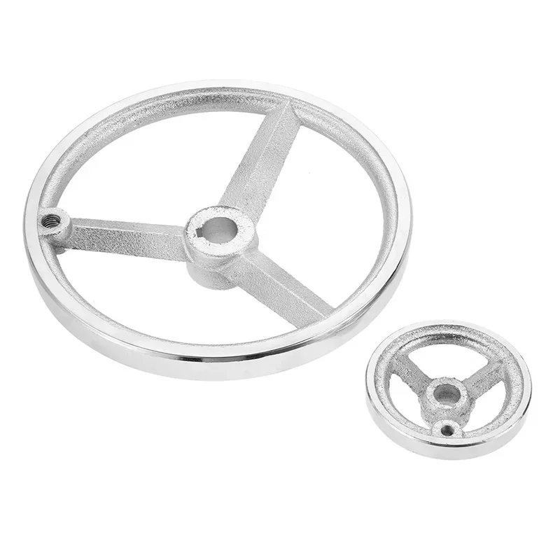 1 PC M3 M4 M8 4 Spoke Round Iron Hand Wheel 3/4/4.5/6/8 Inch for Lathe Milling Grinder Industrial Machine Tools 70mm-195mm Dia