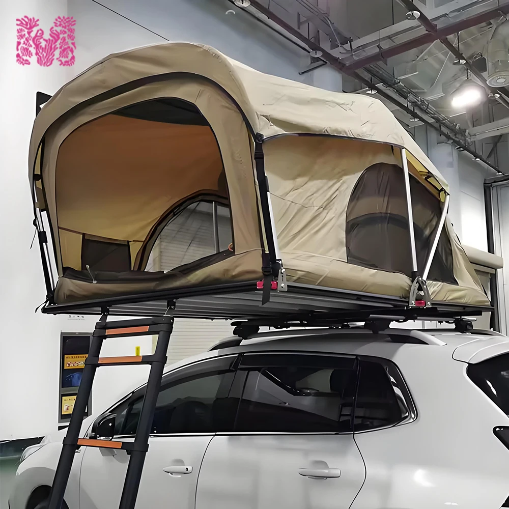 2-3 Person Aluminum Structure Soft Shell Roof Top Tent Waterproof Fold Out Car Rooftop Tent for 4x4 Off-Road Camping