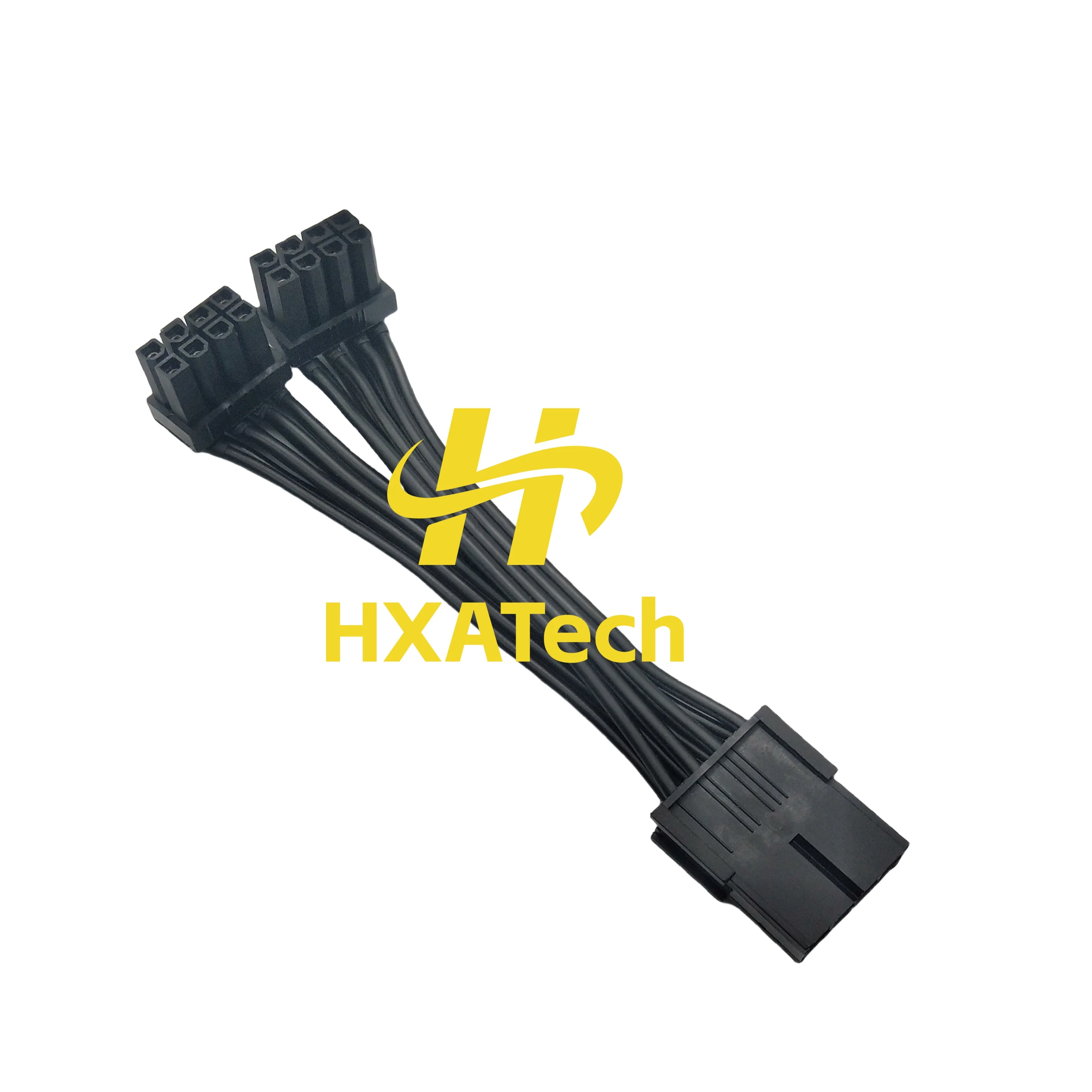 HXATech - High Quality PCIe 8pin Female to Dual 8pin Male 90degree Extension Cable 8-pin 1 to 2 Converter