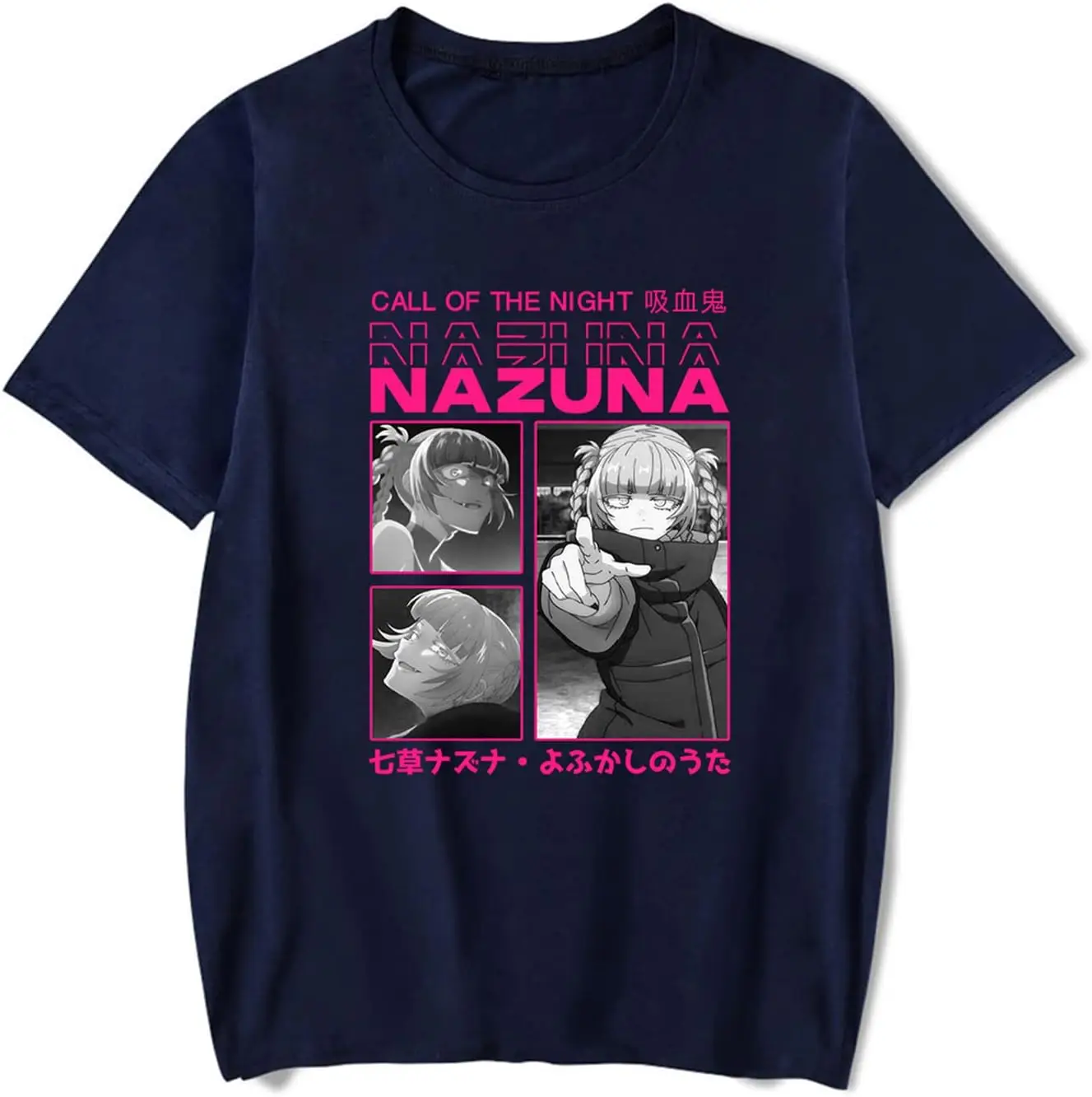 

acsefire Anime Call of The Night T-Shirt Nanakusa Nazuna Manga Print T-Shirt Sommermode Rundhalsausschnitt Kurzarm