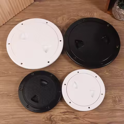 4/6/8In ABS Plastic White Black Round Deck Inspection Plate Hatch Cover Deck Plate Non Slip Detachable For Marine RV Yacht Boat