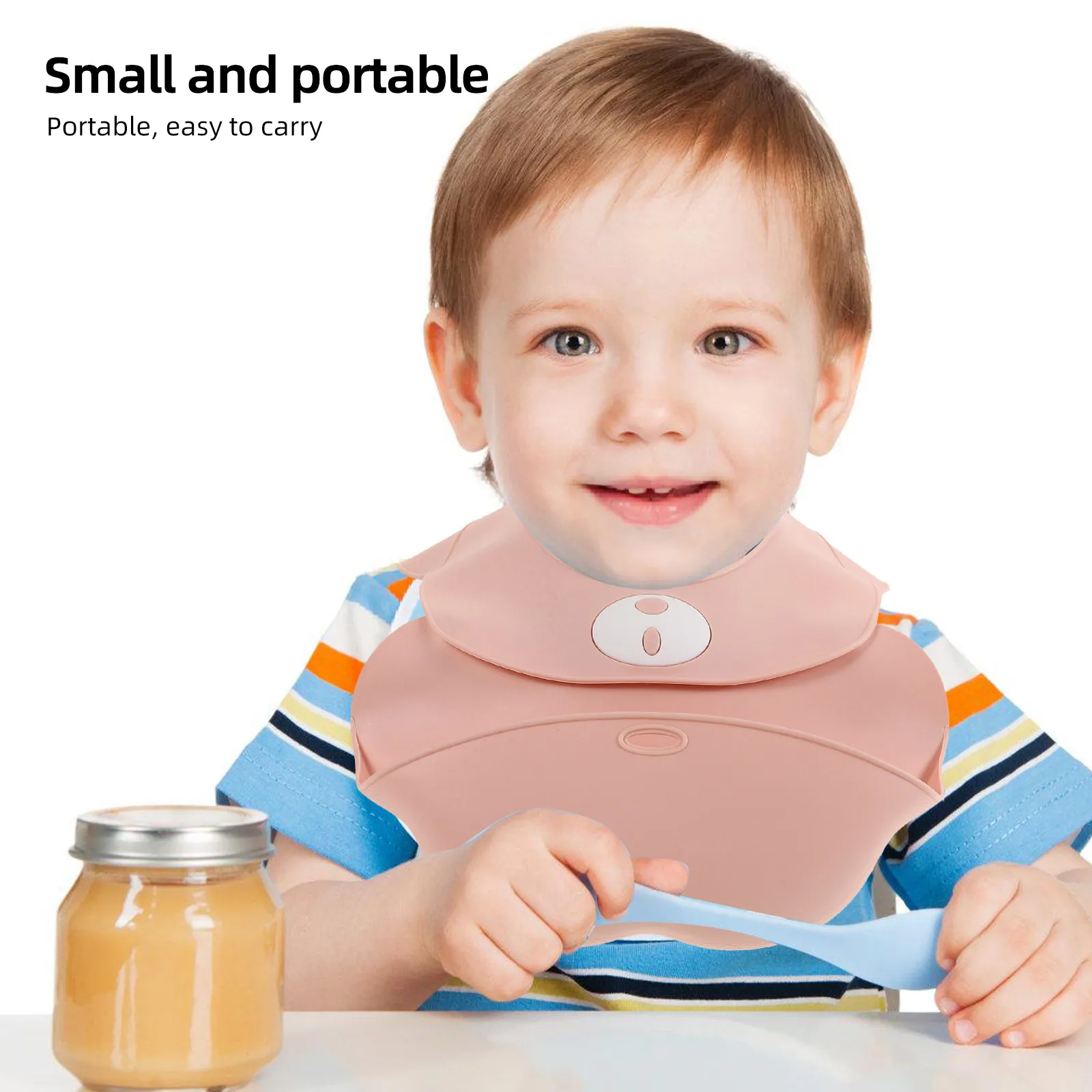 baby-feeding-bib-silicone-waterproof-adjustable-soft-neck-comfortable-fit-cute-bear-design-easy-to-for-mealtime-and