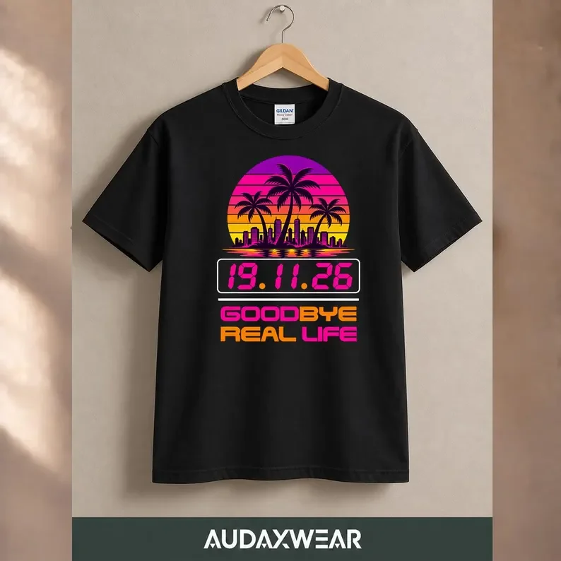2026 GTA VI Grand Theft Auto 6 T-shirt Vice City Game Graphic Print Pure Cotton T-shirt Unisex Gamer Pullover Tops Ins Y2k