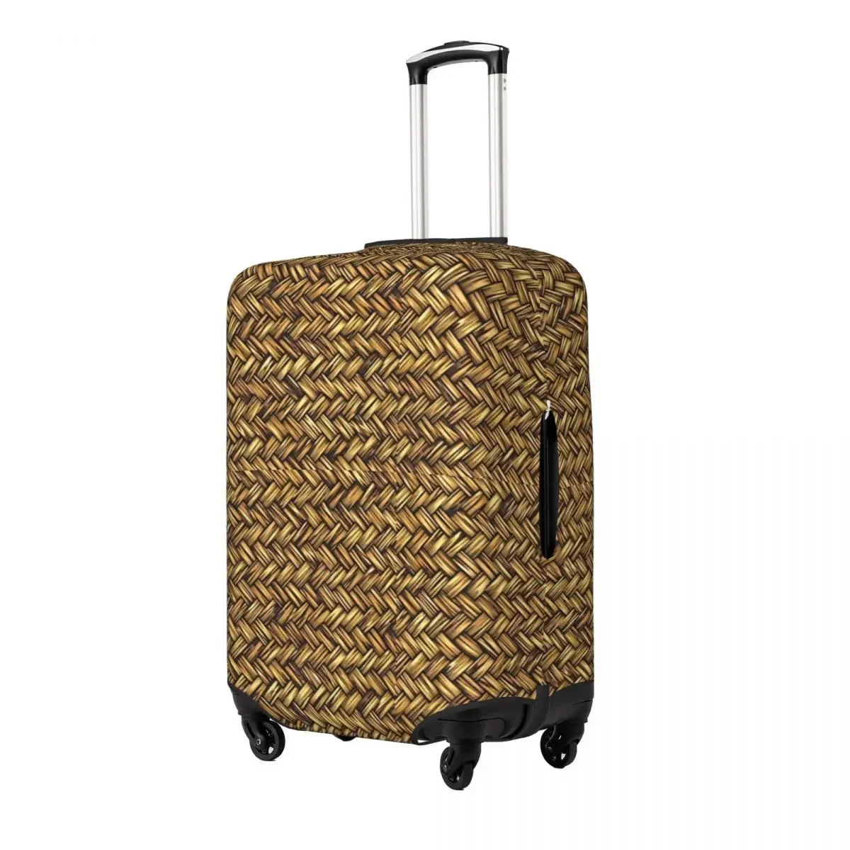 Golden Abstract Woven Straw Wicker Design Luggage Protective Dust Covers Elastic Waterproof 18-32inch Suitcase Cover Travel