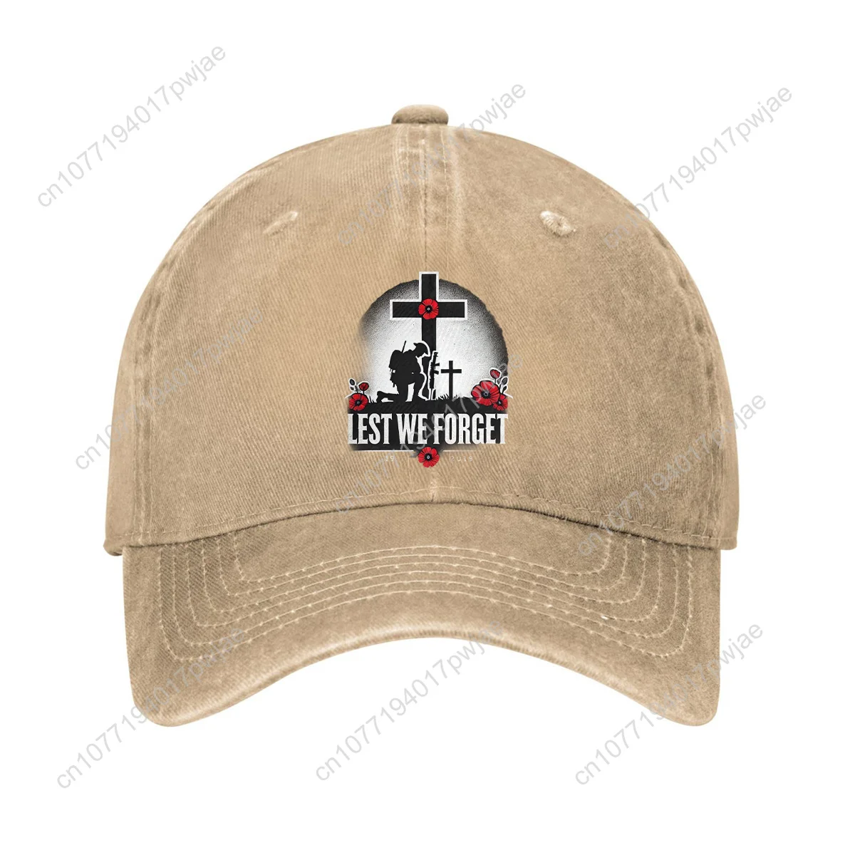 Хлопковая бейсболка Comrade «Lest We Forget» — регулируемая, легкая шляпа для папы с крестом и дизайном пистолета, изогнутые поля для, идеально подходит
