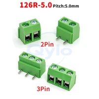 (1 unidad) DG MG KF 126R - Bloque de terminales PCB tipo tornillo de 5.0MM 2P 3P con pines en ángulo de 90 grados 126 - 5.0