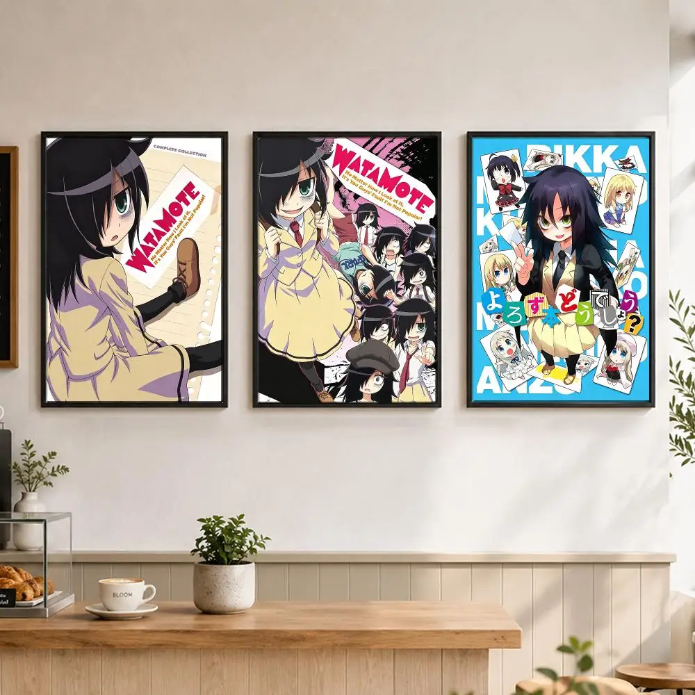 anime Watamote Poster Poster Large Unframed Wall Art Modern Minimalist Decor Print for Living Room Home