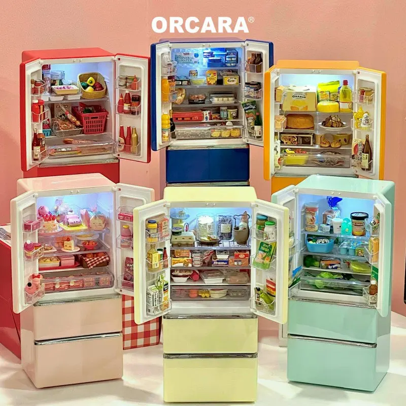 

1/6 модель кукольного дома, мебельные аксессуары, кухонный холодильник, может осветить Bjd Ob11 Gsc Blyth Soldier Lol, миниатюры, декор, игрушка